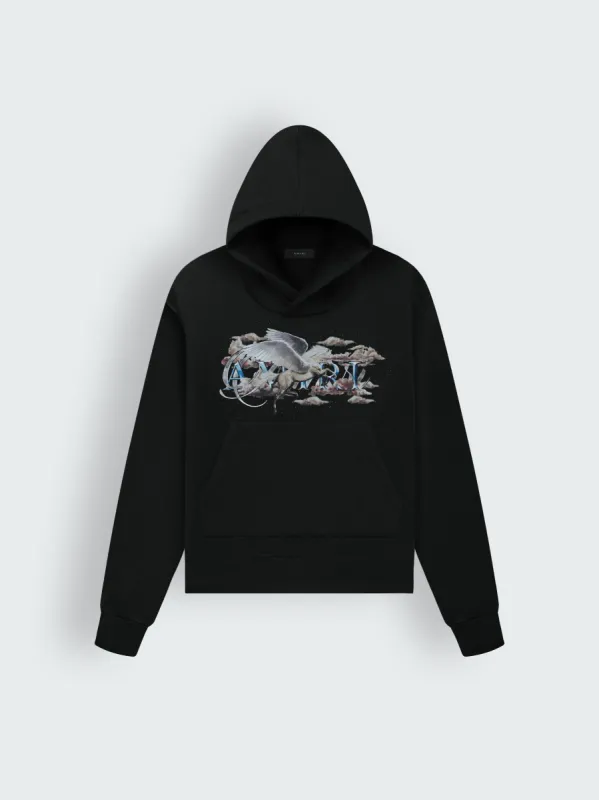 PEGASUS SCRIPT HOODIE - BLACK sold by AMIRI