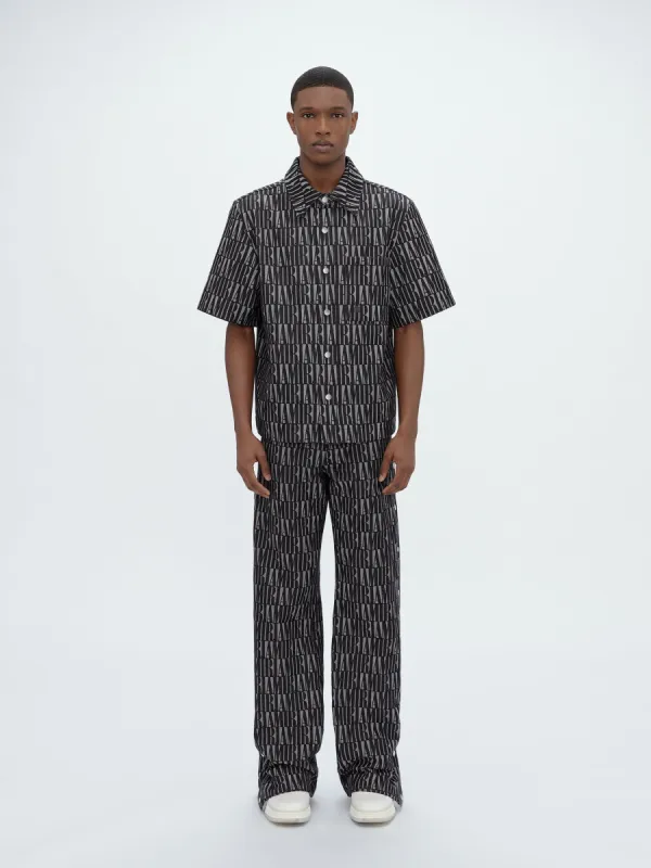 AMIRI JACQUARD SNAP UP SHORT SLEEVE - BLACK sold by AMIRI