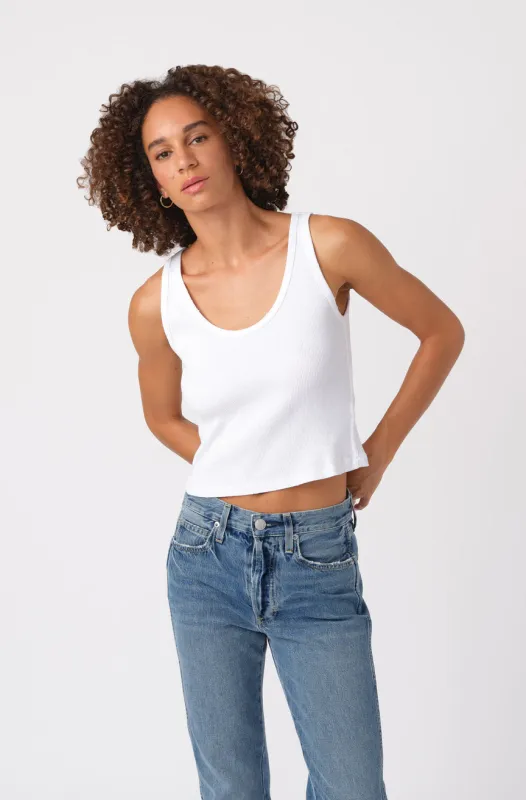 Crop Rib Tank sold by AMO