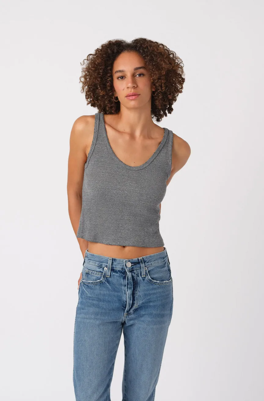 Crop Rib Tank sold by AMO
