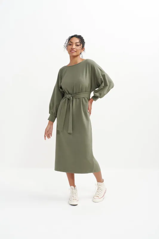 Fleur Reverie Terry Dress - Vetiver sold by Amour Vert