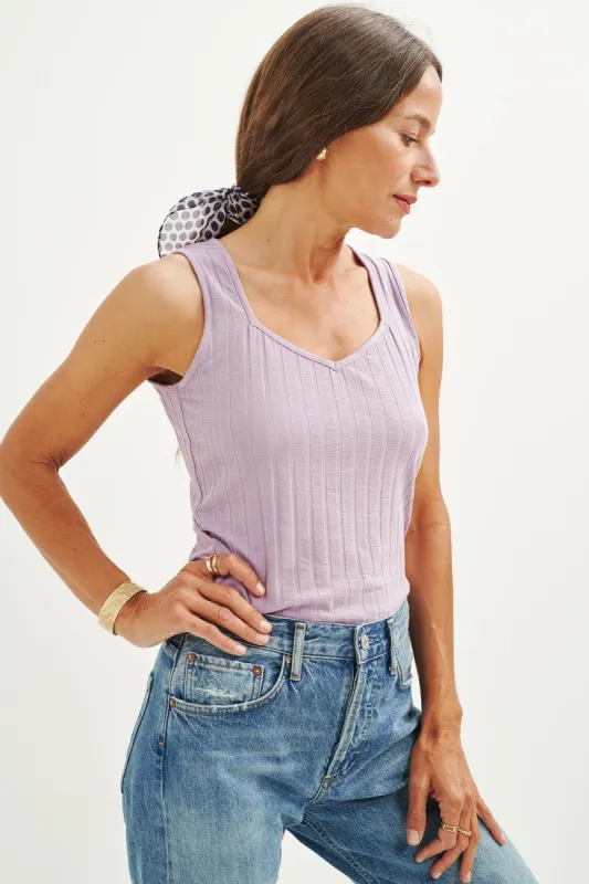 Bettina Ribbed Tank - Lavender sold by Amour Vert