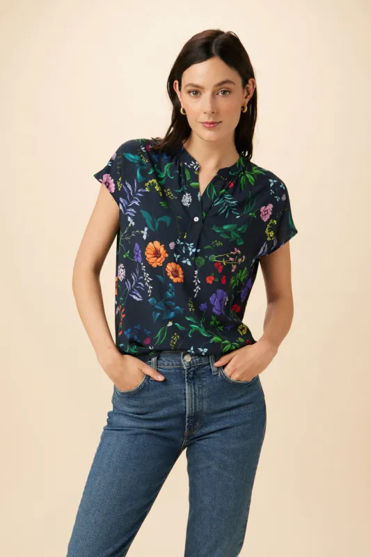 Renata Ecovero Blouse - Stella Floral Navy sold by Amour Vert