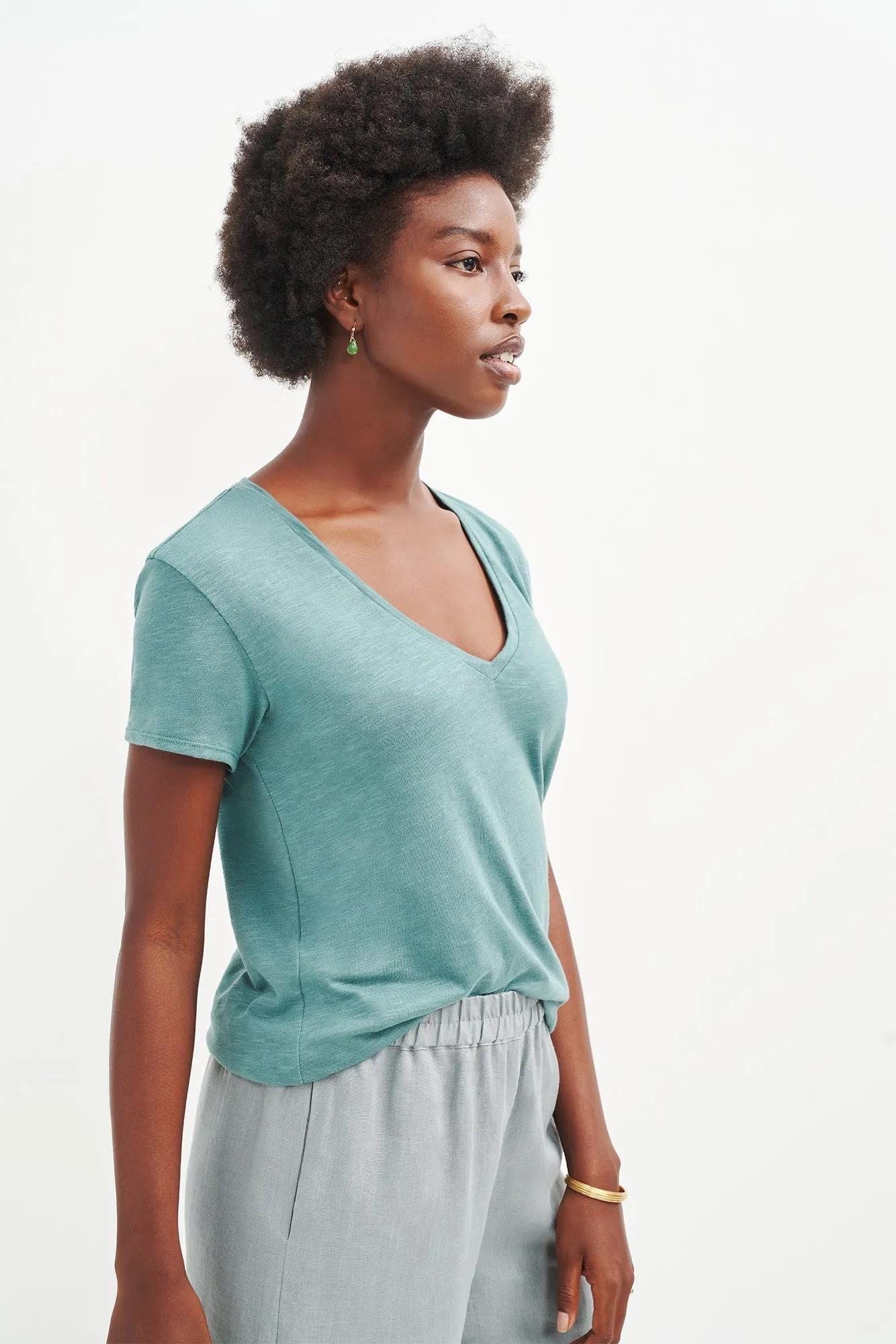 Joline Reverie Slub Tee - Eucalyptus sold by Amour Vert product image thumbnail 2