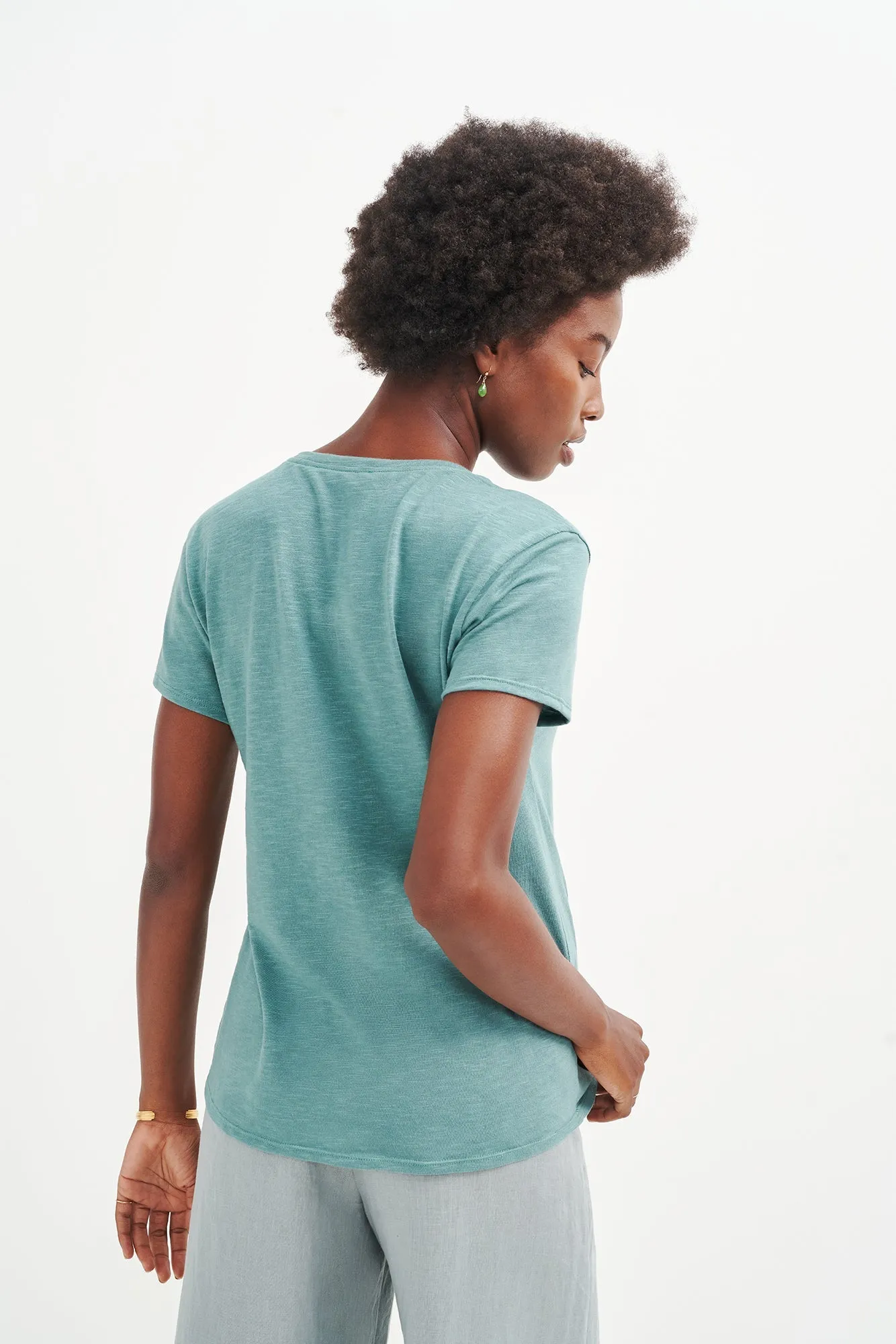 Joline Reverie Slub Tee - Eucalyptus sold by Amour Vert product image thumbnail 3