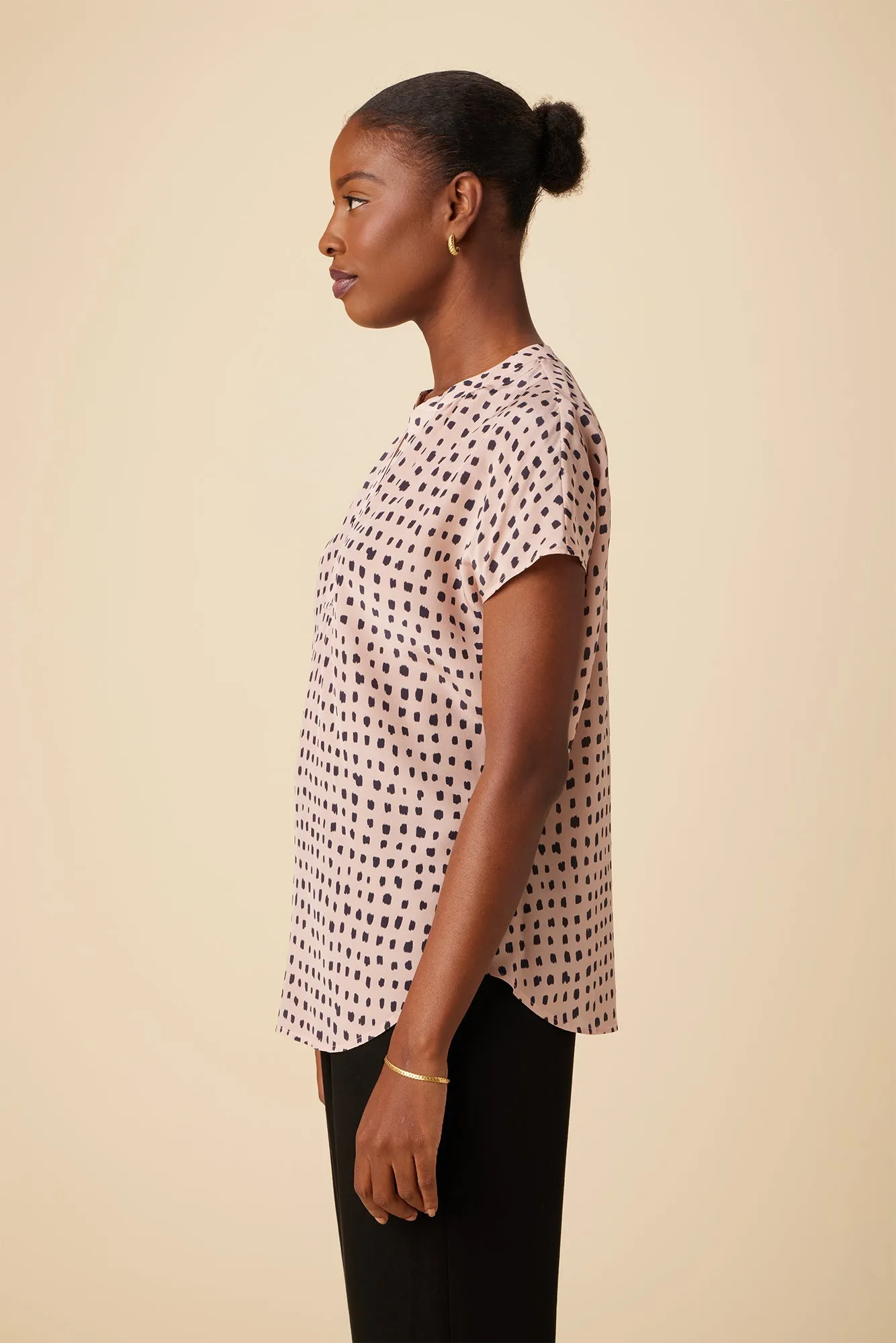 Renata Washable Silk Blouse - Valencia Dot Pink sold by Amour Vert product image thumbnail 2