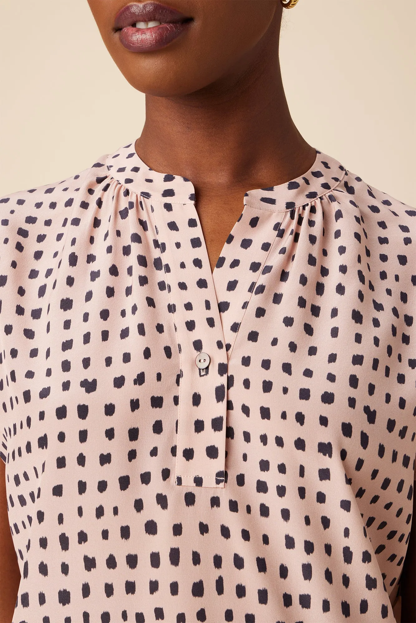 Renata Washable Silk Blouse - Valencia Dot Pink sold by Amour Vert product image thumbnail 4