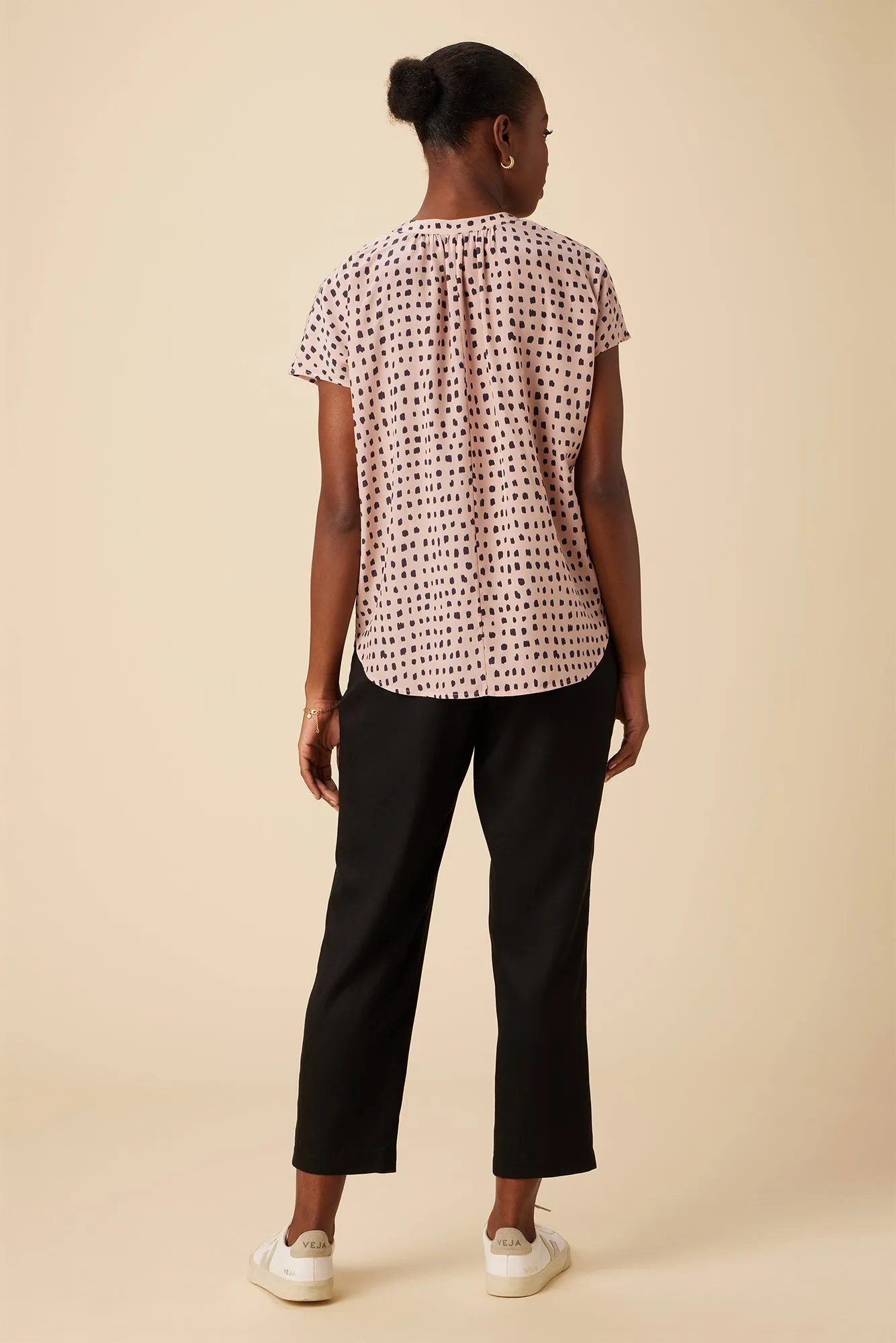 Renata Washable Silk Blouse - Valencia Dot Pink sold by Amour Vert product image thumbnail 3