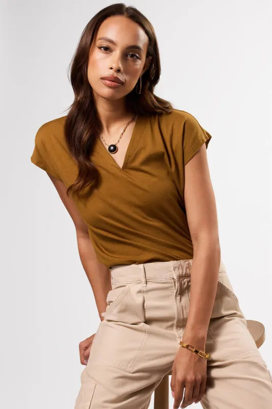 V Neck Solid Tee - Terre sold by Amour Vert