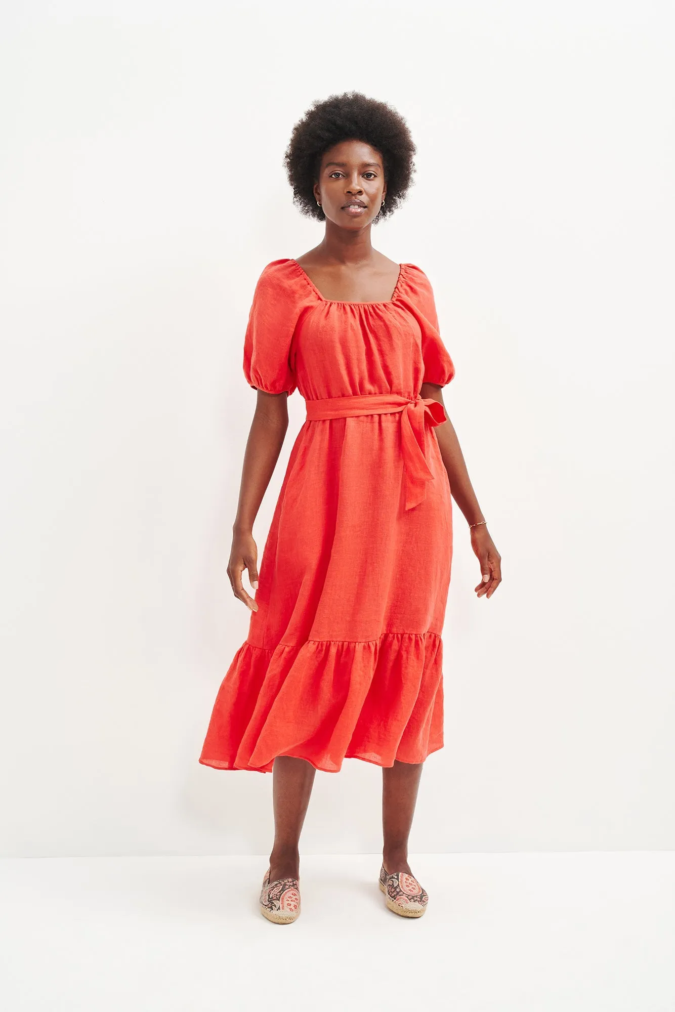 Michelle Linen Midi Dress - Eucalyptus - ReAmour sold by Amour Vert product image thumbnail 2