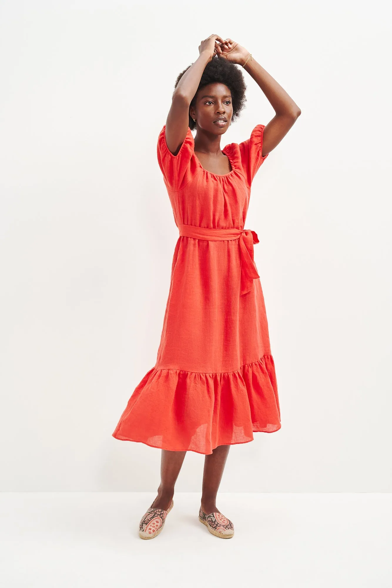 Michelle Linen Midi Dress - Eucalyptus - ReAmour sold by Amour Vert product image thumbnail 5