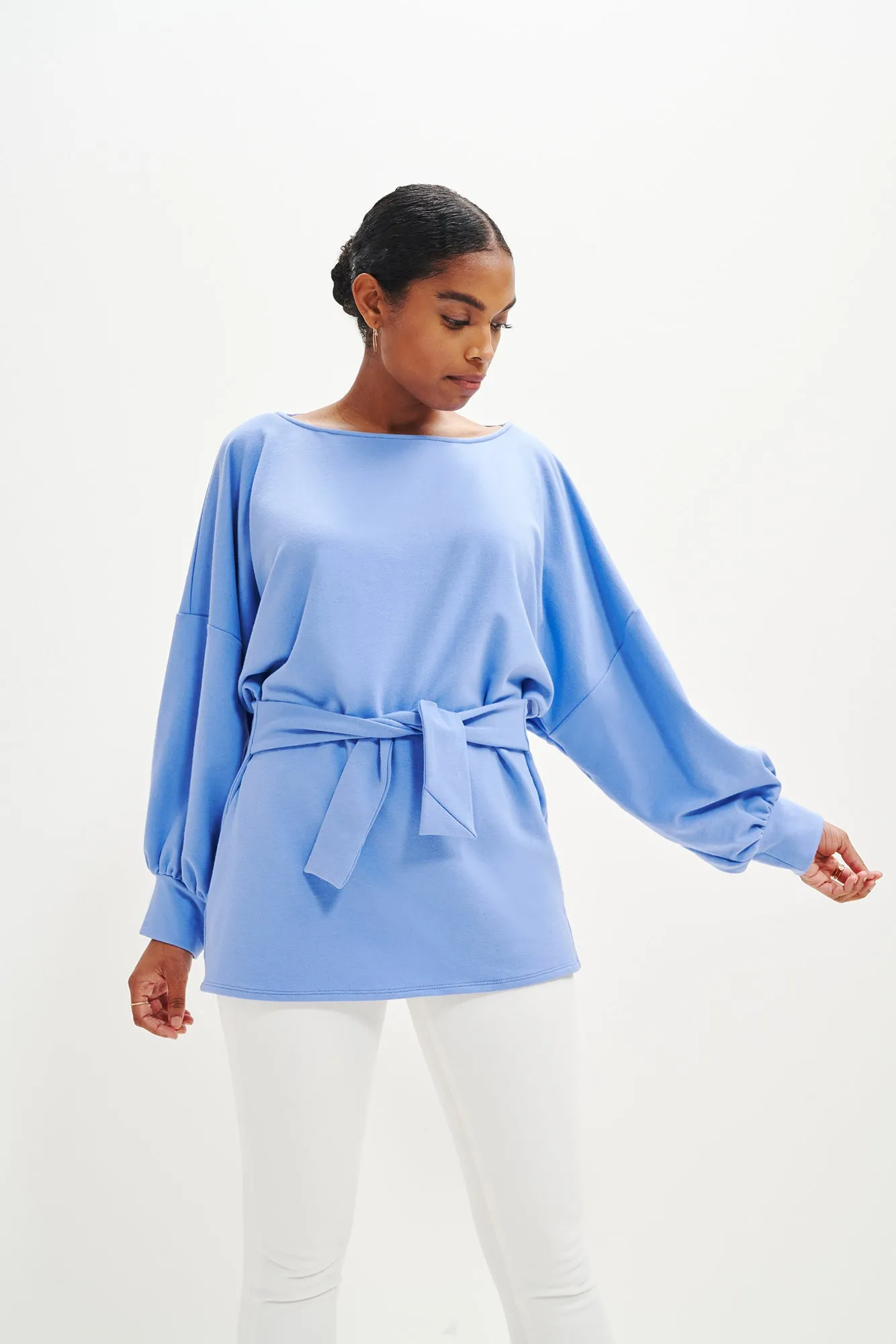 Fleur Reverie Terry Sweatshirt - Sky sold by Amour Vert product image thumbnail 2