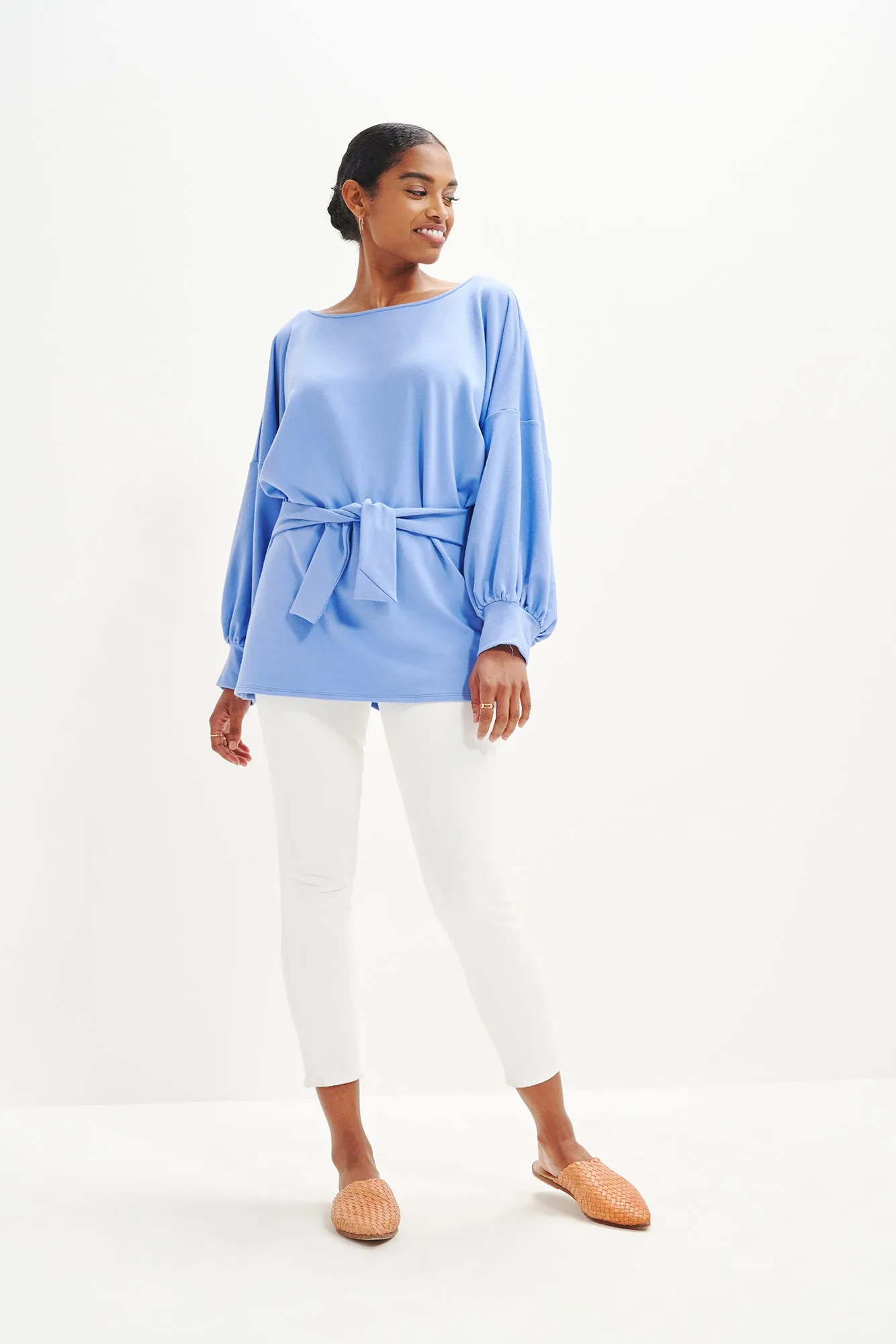 Fleur Reverie Terry Sweatshirt - Sky sold by Amour Vert product image thumbnail 3