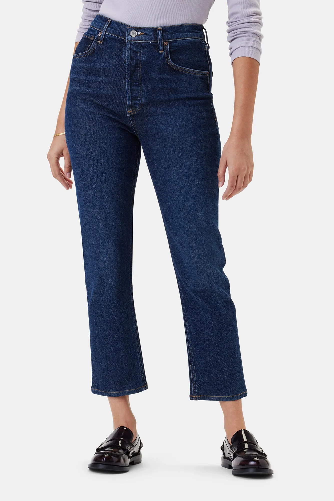 AGOLDE Riley High Rise Straight Crop Jean - Divided sold by Amour Vert