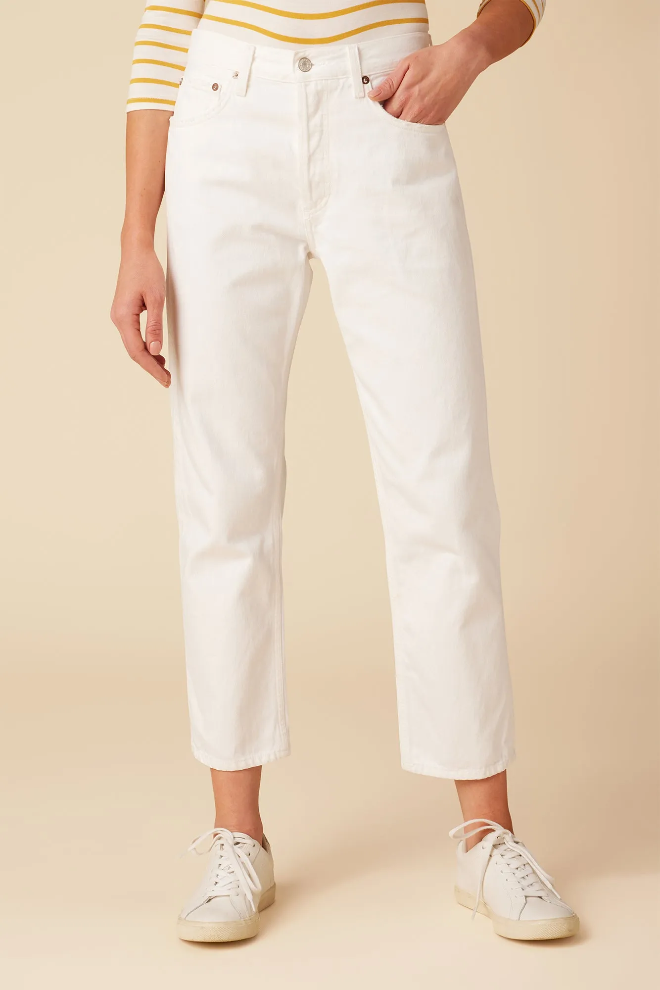 AGOLDE Parker Straight Crop Jean - Milkshake sold by Amour Vert