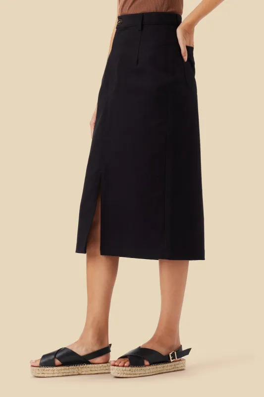 Lina Organic Cotton Skirt - Black sold by Amour Vert