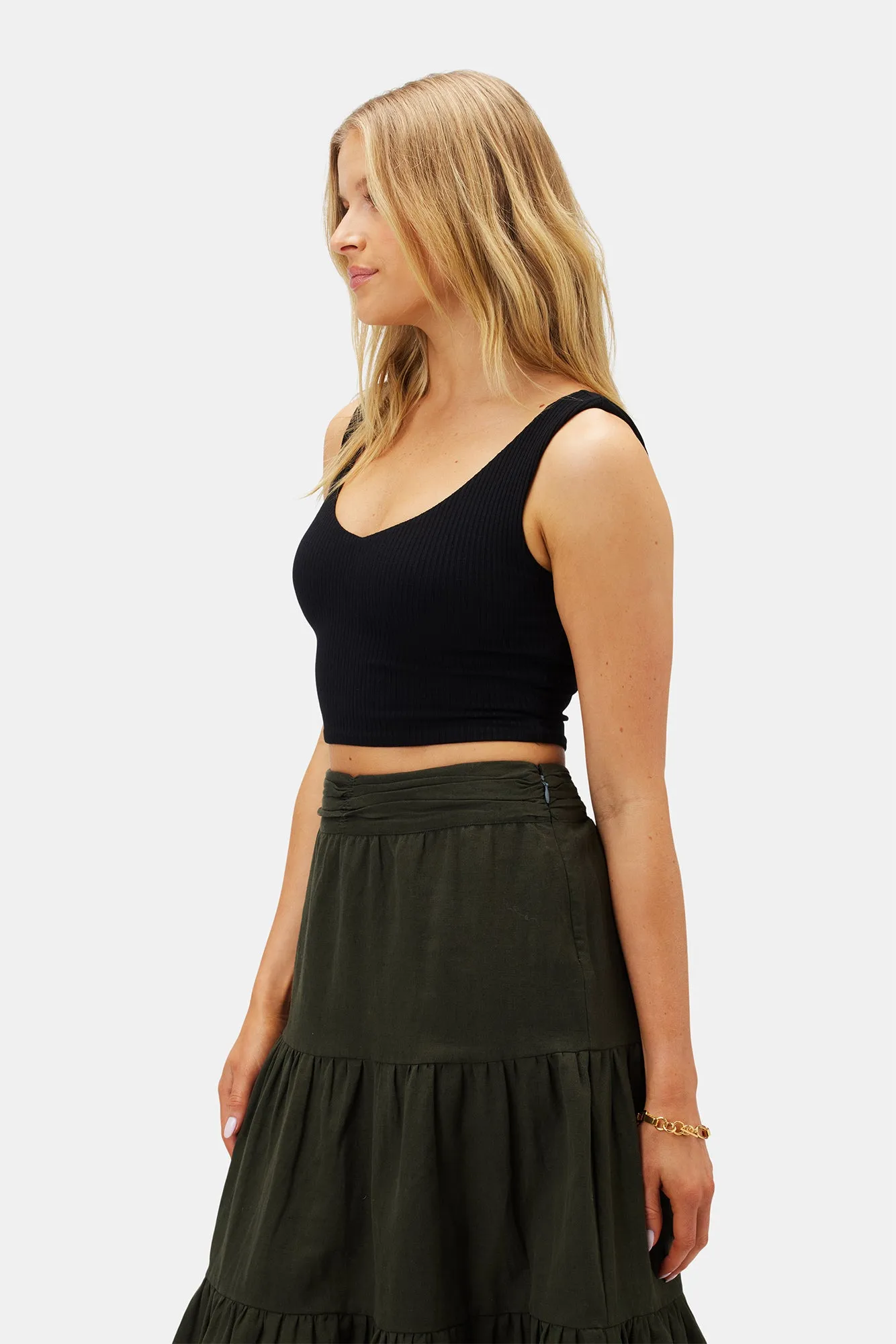 Rosa Paris Rib Tank - Black sold by Amour Vert product image thumbnail 3