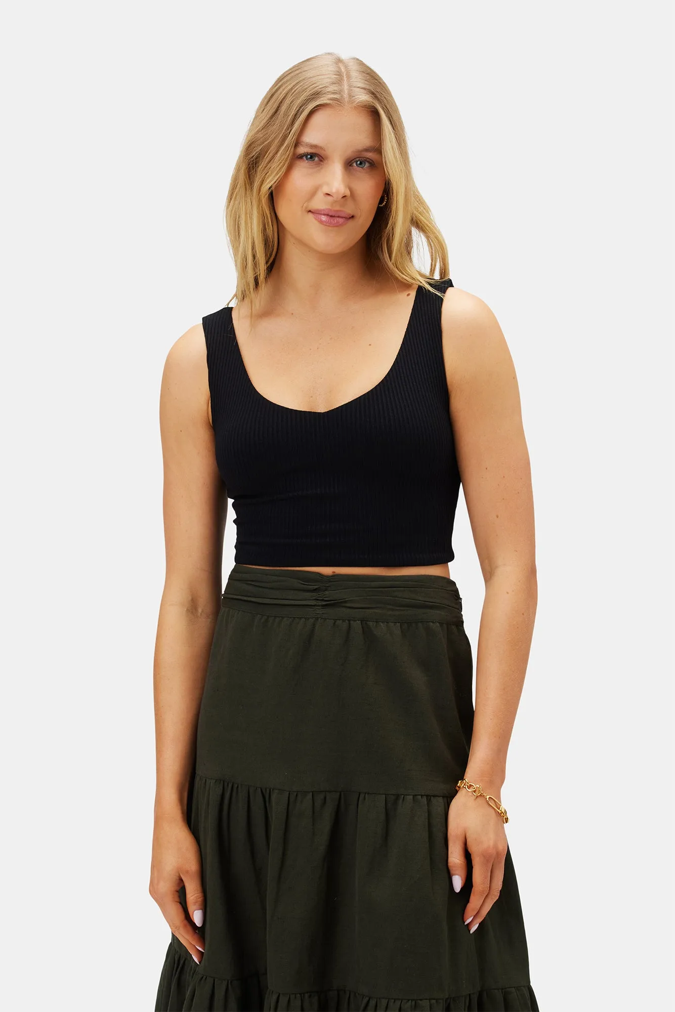 Rosa Paris Rib Tank - Black sold by Amour Vert product image thumbnail 2