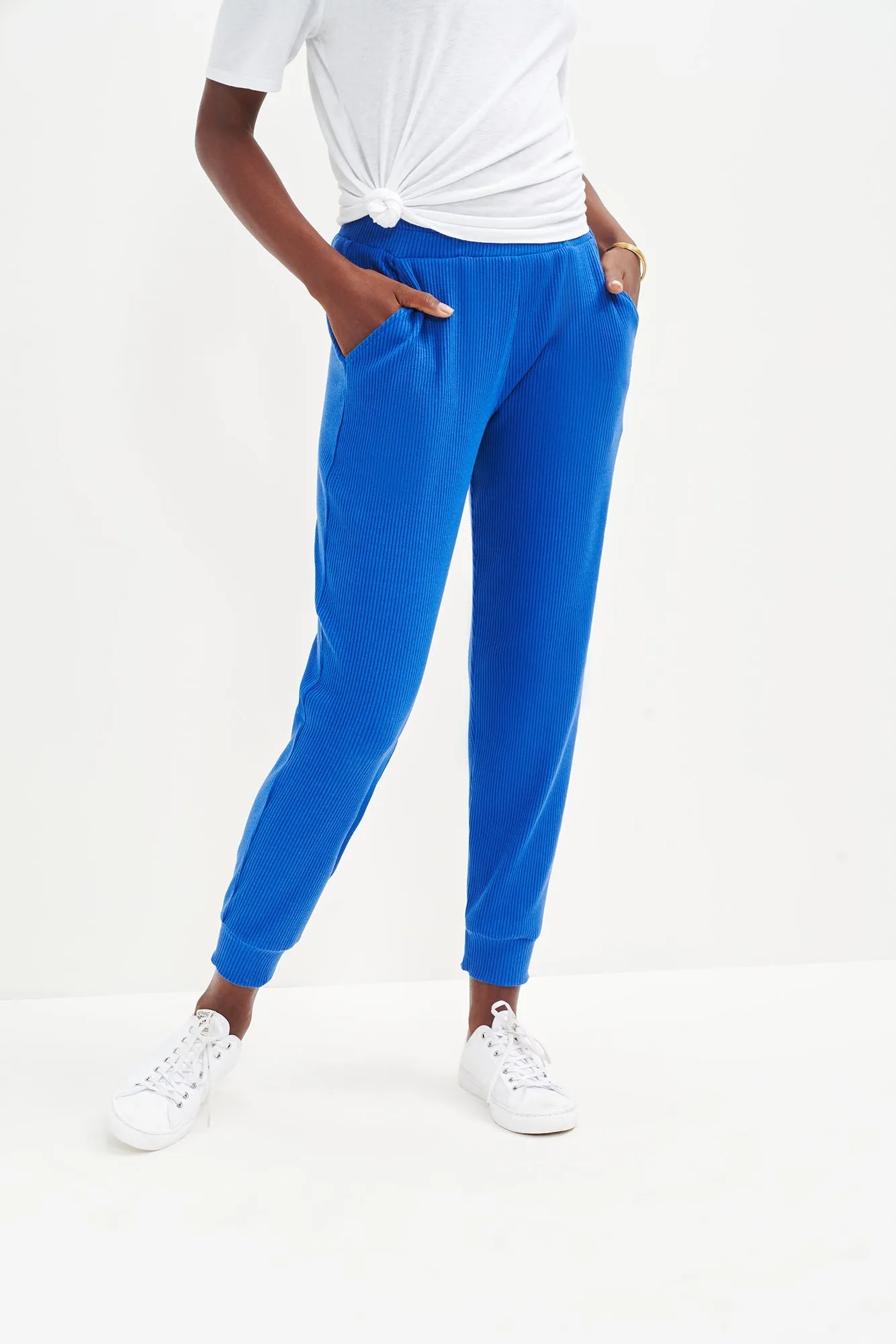 Skylar Paris Rib Joggers - Lapis sold by Amour Vert