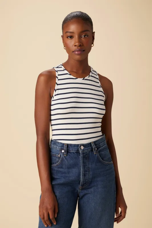 Jillian Modal Tank - Marine Stripe sold by Amour Vert