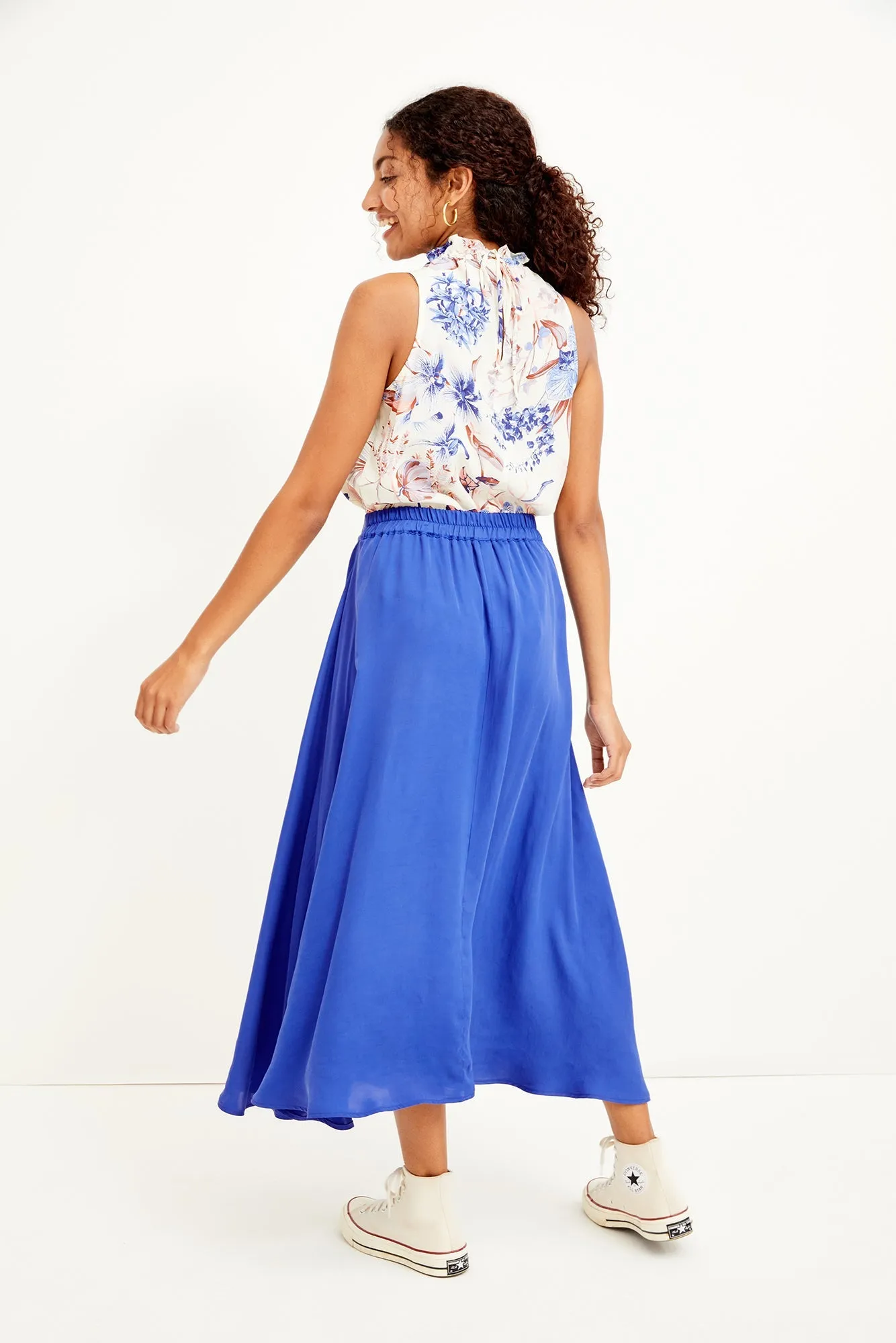 Blaze Cupro Skirt - Lapis sold by Amour Vert product image thumbnail 3