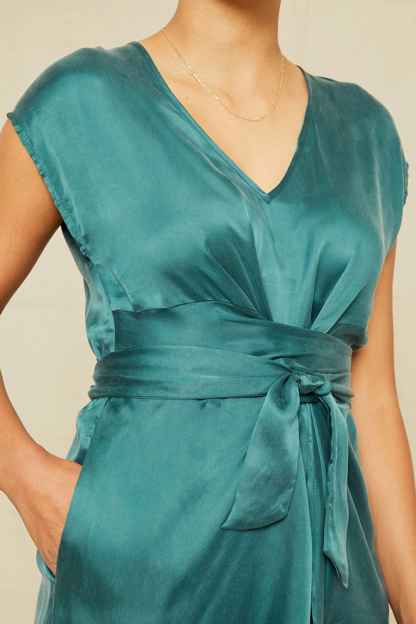 Josie Cottonseed Cupro Dress - Jadeite sold by Amour Vert product image thumbnail 4