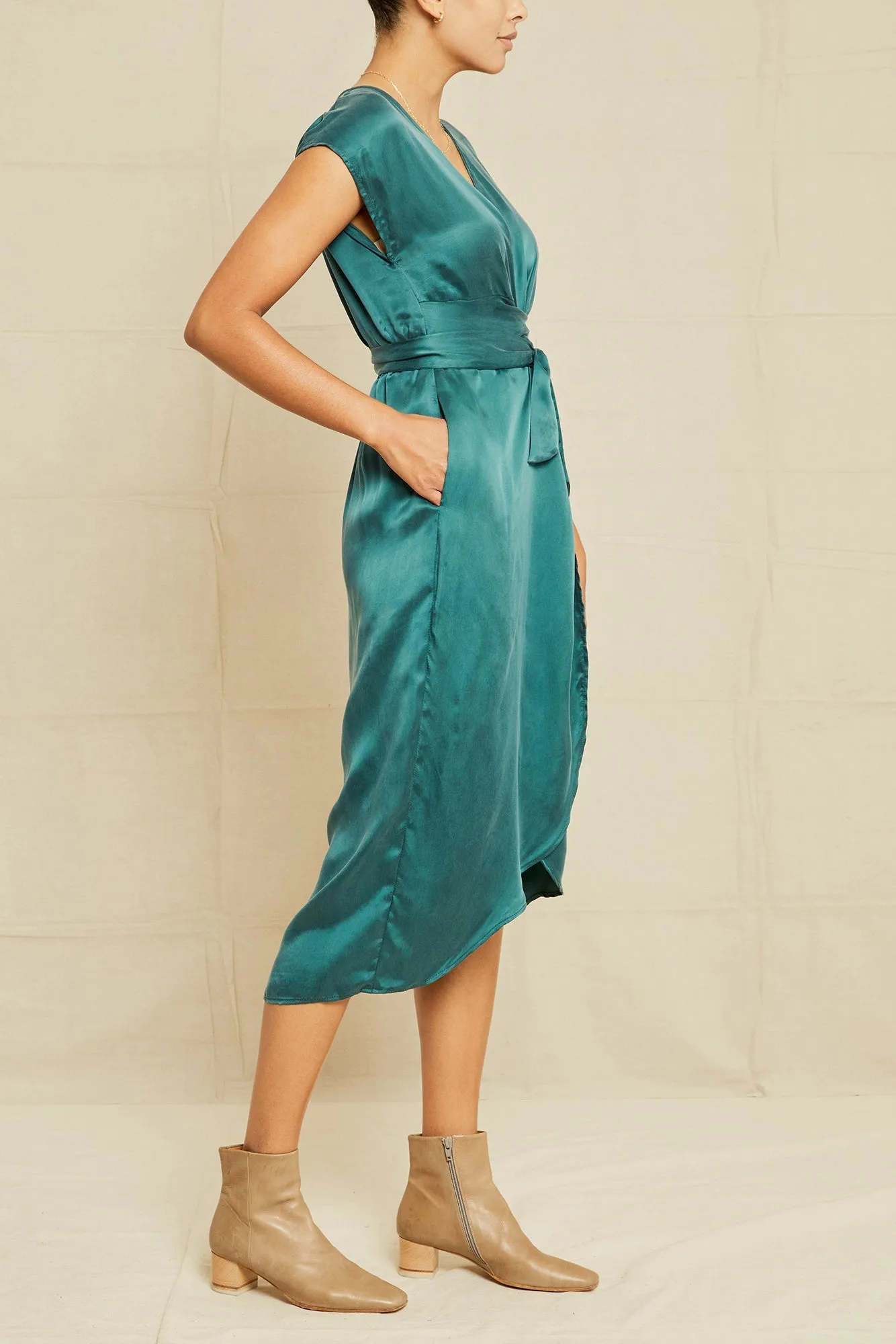 Josie Cottonseed Cupro Dress - Jadeite sold by Amour Vert product image thumbnail 2