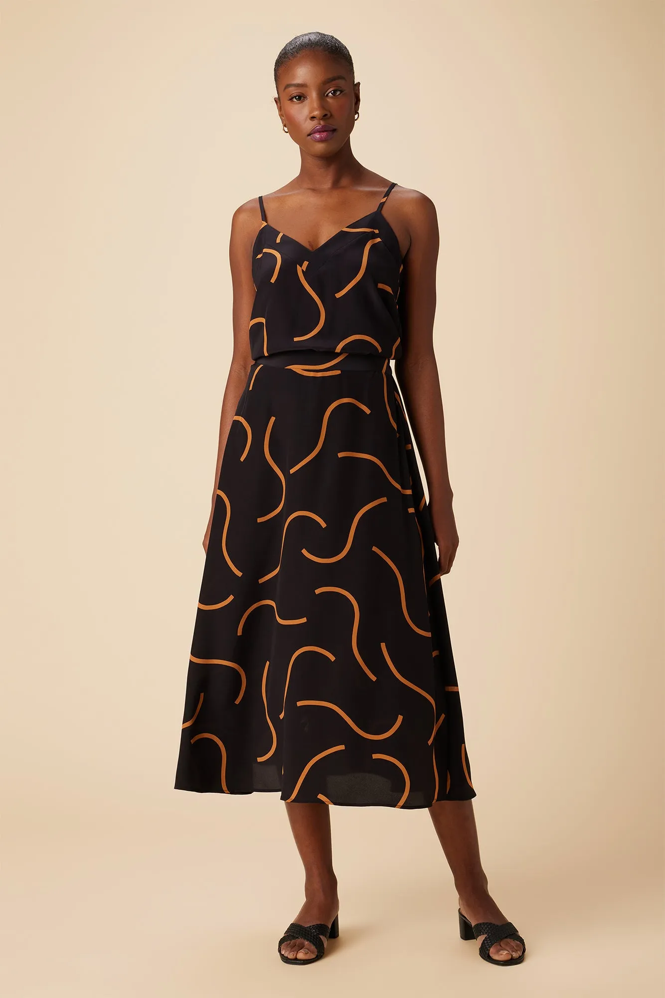 Blaze Washable Silk Skirt - Waves Caramel sold by Amour Vert product image thumbnail 2