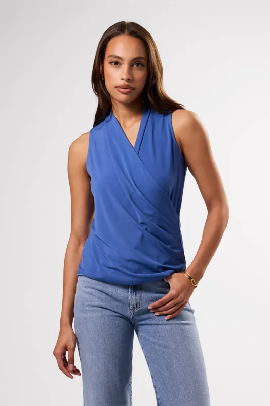 Calais Stretch Knit Tank - Aegean Blue sold by Amour Vert