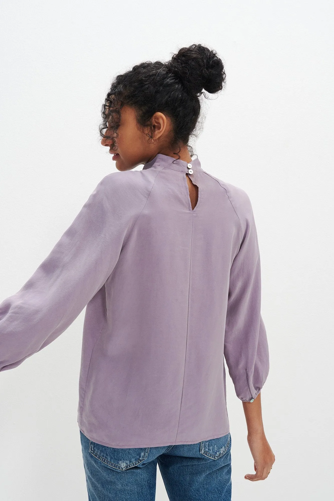Papillon 3/4 Sleeve Blouse - Lilac sold by Amour Vert product image thumbnail 5