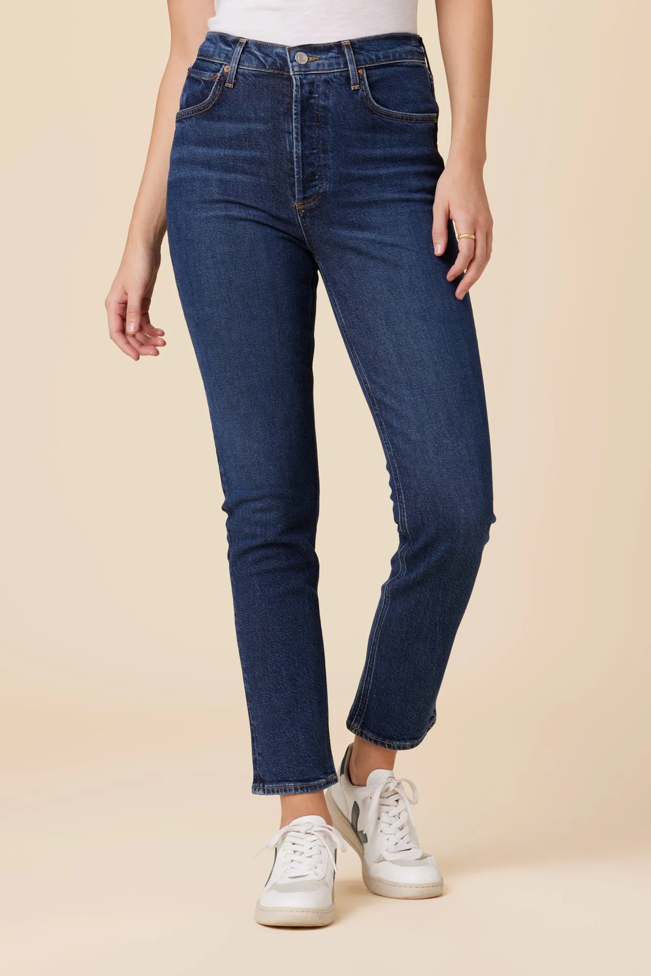 AGOLDE Riley High Rise Straight Long Jean - Divided sold by Amour Vert