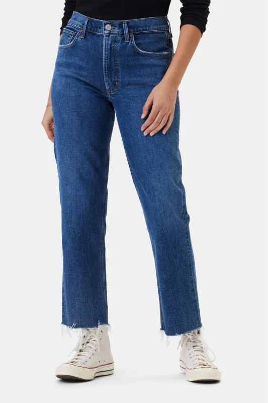 AGOLDE Kye Mid Rise Straight Crop Jean - Mirage sold by Amour Vert