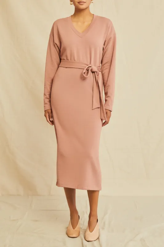 Ava Luxe Fleece Dress - Quartz sold by Amour Vert