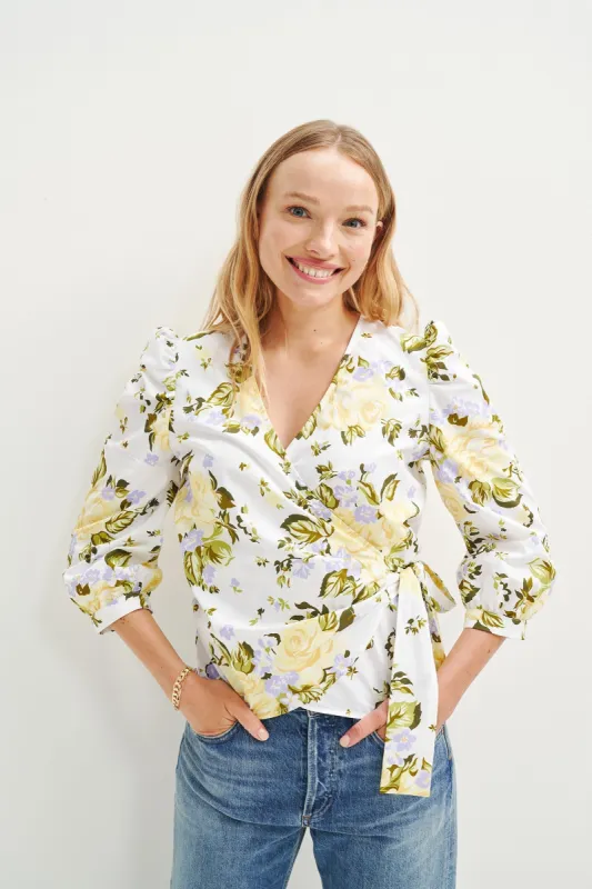 Linette Upcycled Cotton Blouse - Capri Floral sold by Amour Vert