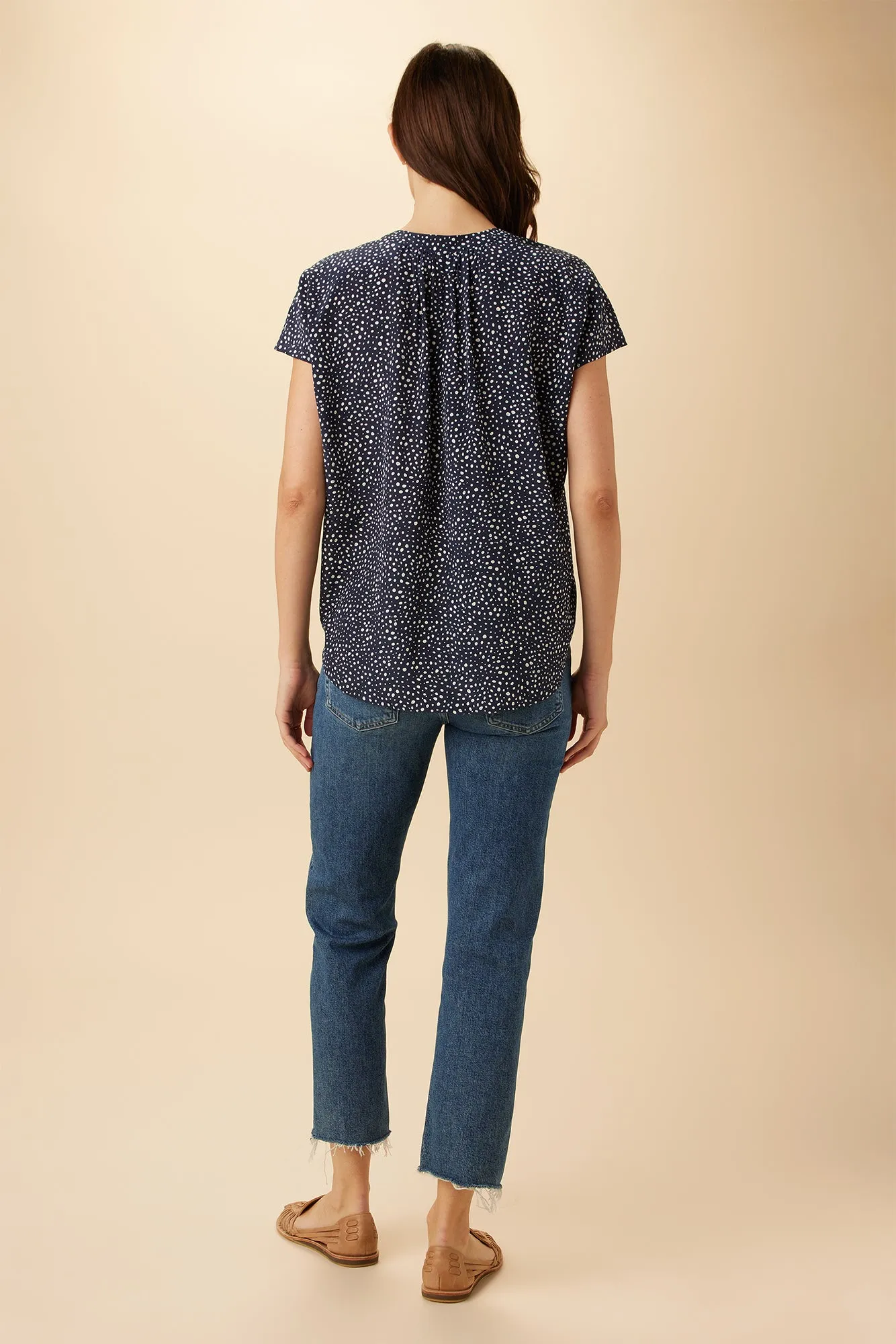 Renata Washable Silk Blouse - Trieste Dot sold by Amour Vert product image thumbnail 3