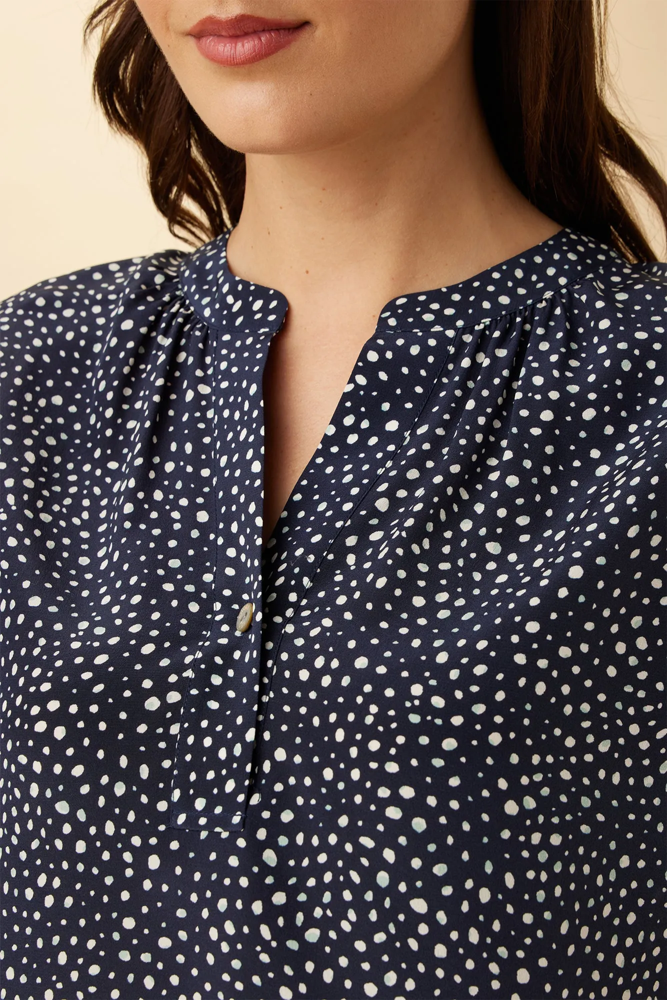 Renata Washable Silk Blouse - Trieste Dot sold by Amour Vert product image thumbnail 4