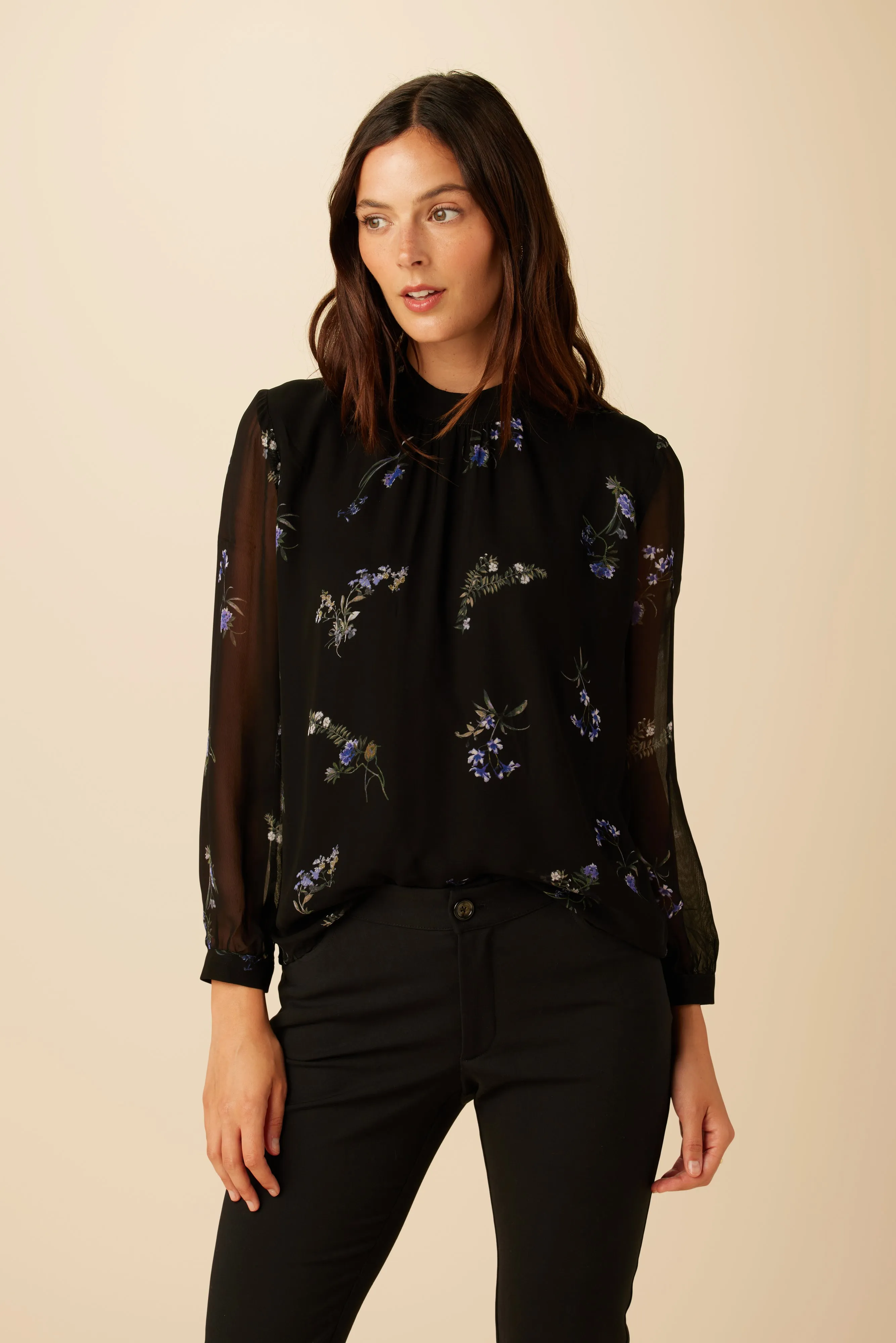 Jeanne Chiffon Blouse - Nahlia Floral sold by Amour Vert