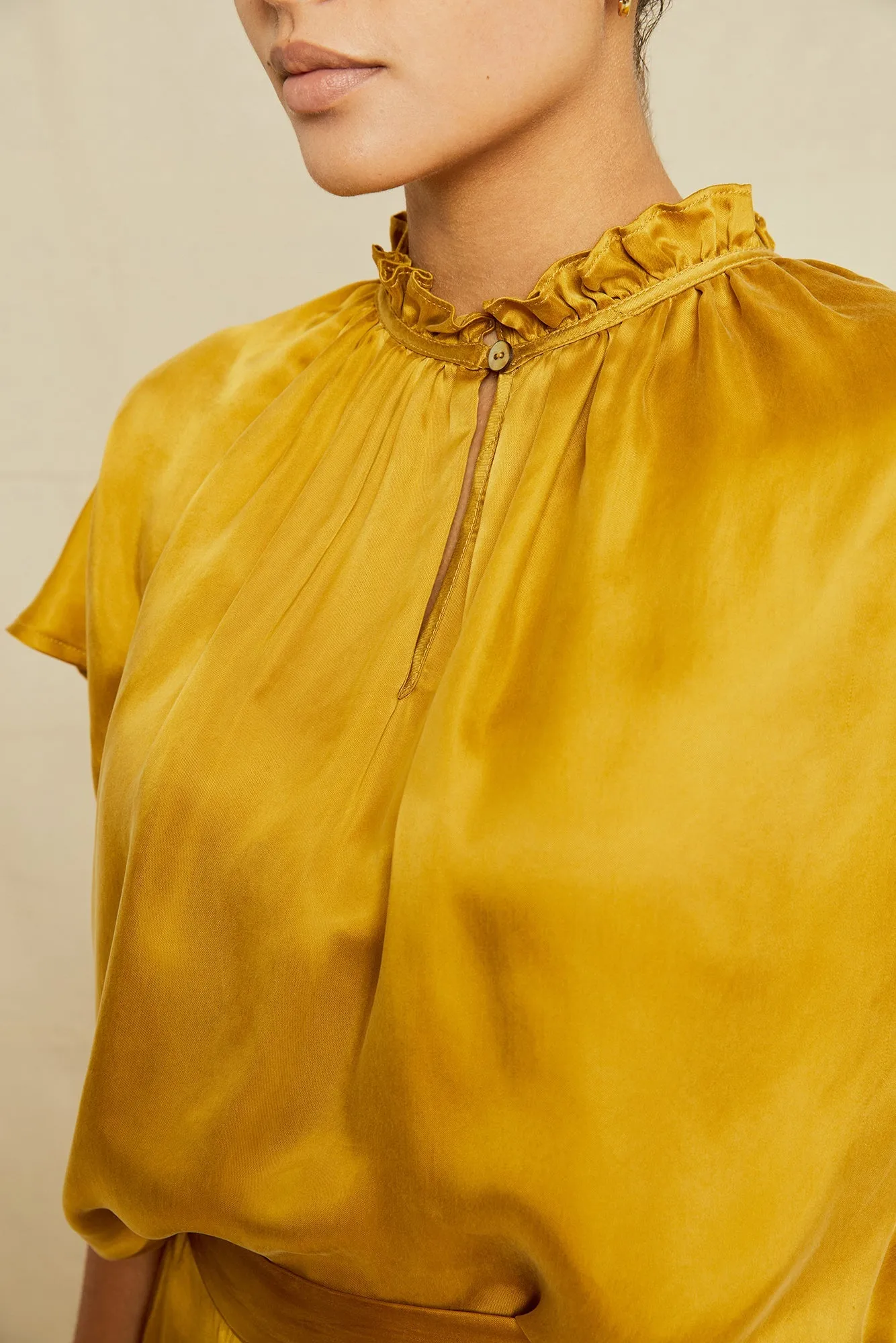 Ruby Cottonseed Cupro Blouse - Gold sold by Amour Vert product image thumbnail 4