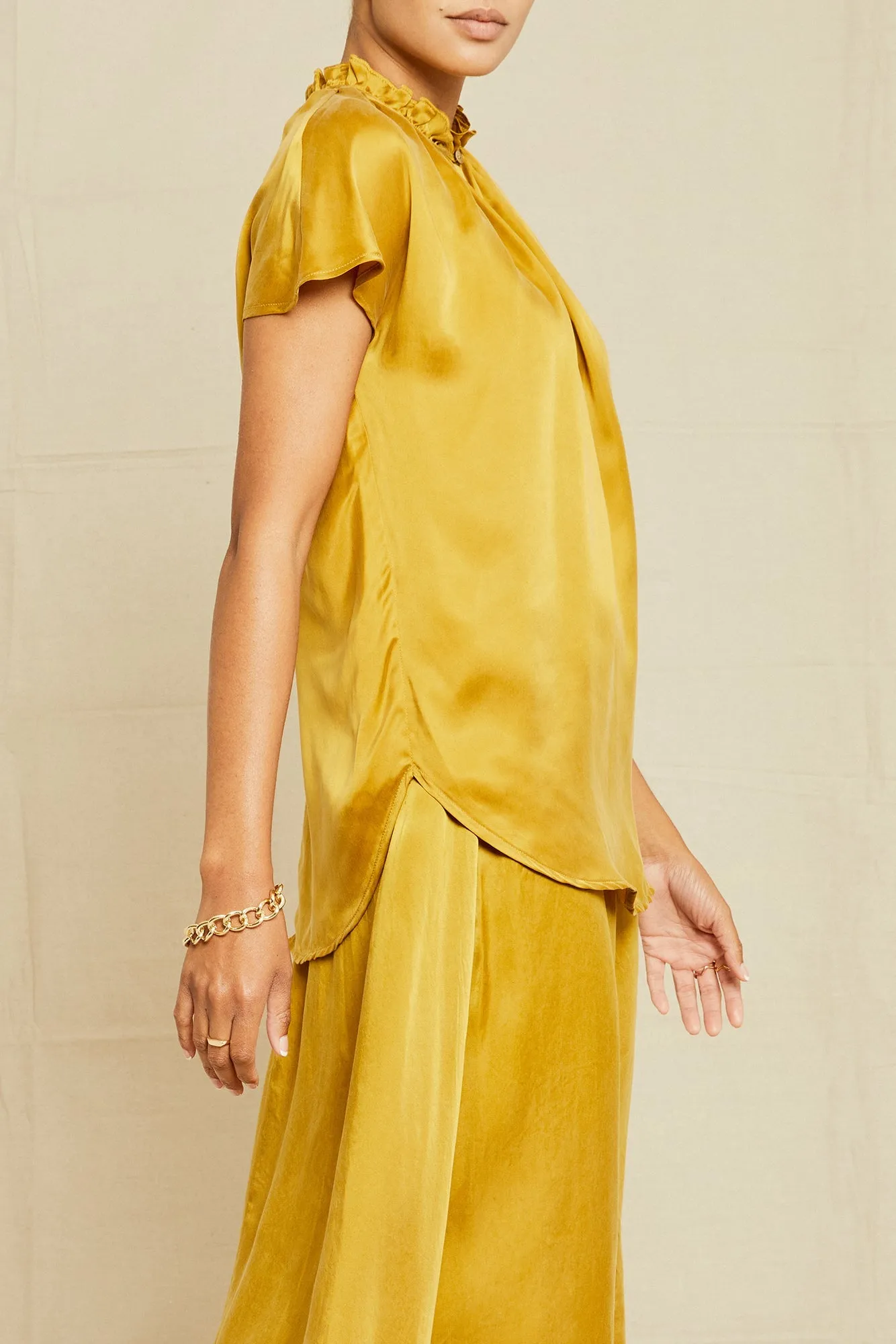 Ruby Cottonseed Cupro Blouse - Gold sold by Amour Vert product image thumbnail 2