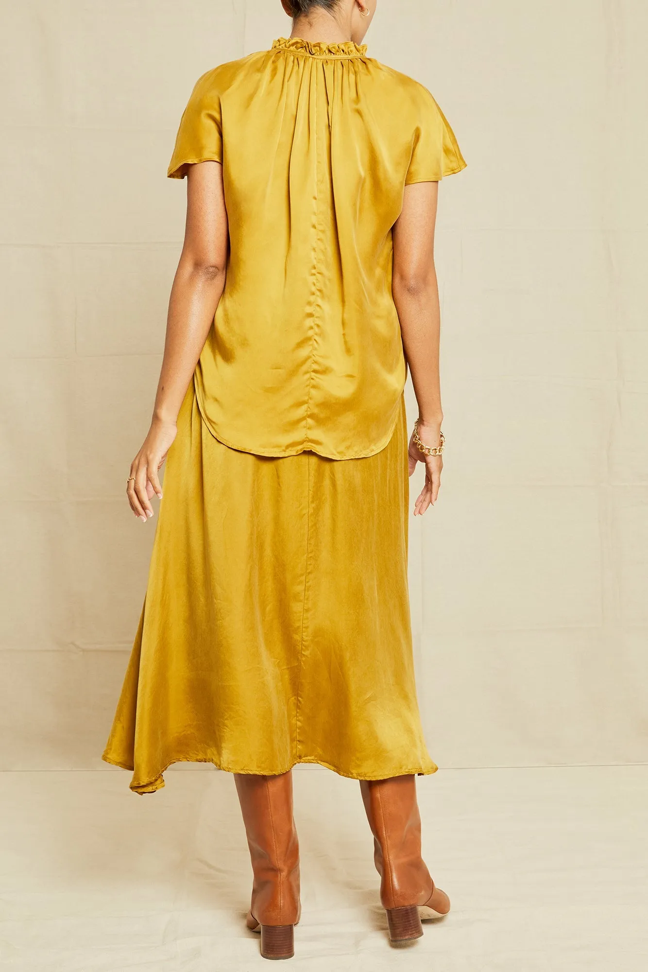 Ruby Cottonseed Cupro Blouse - Gold sold by Amour Vert product image thumbnail 3