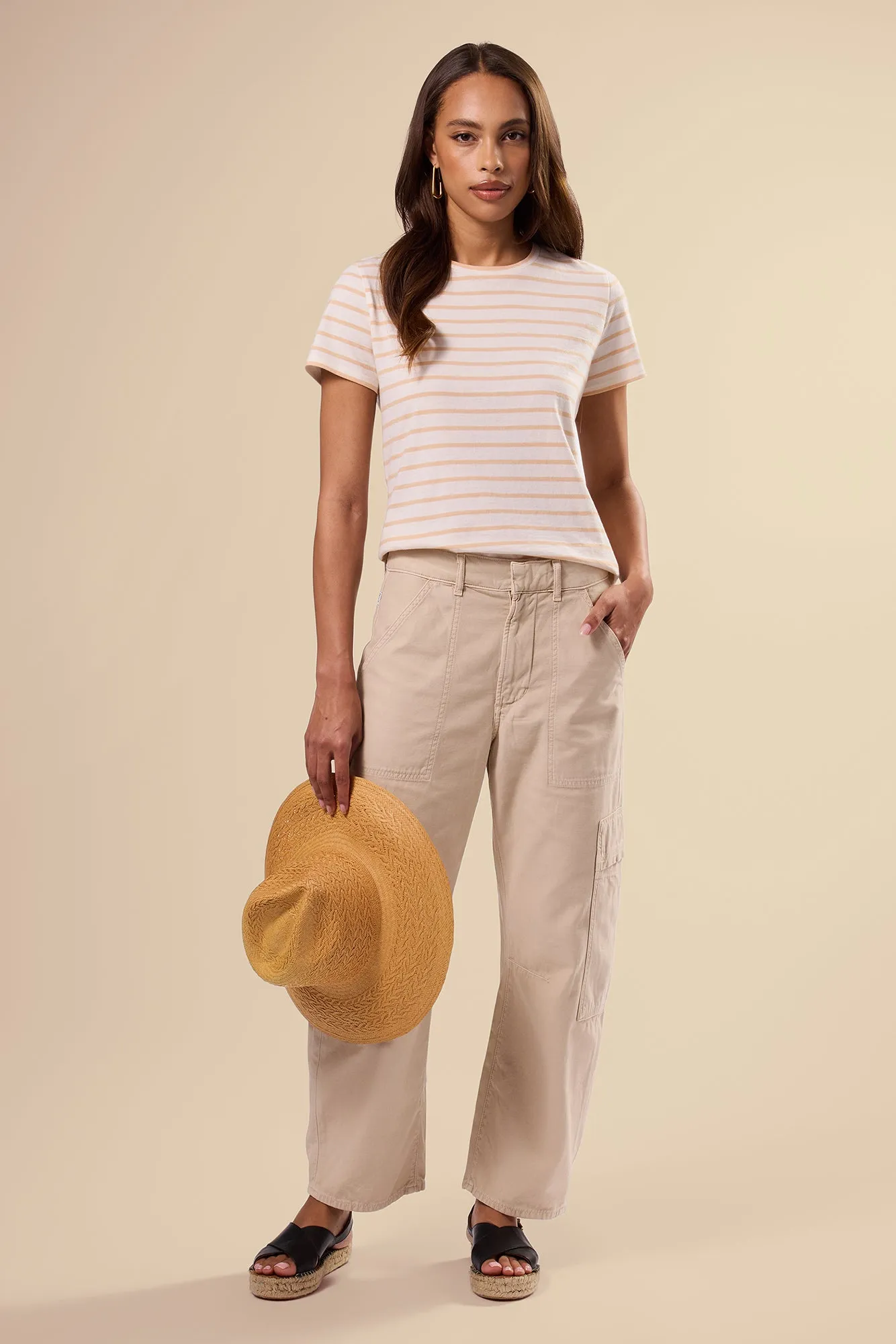 Berkeley Organic Cotton Tee - Ivory Biscotti Stripe sold by Amour Vert product image thumbnail 5