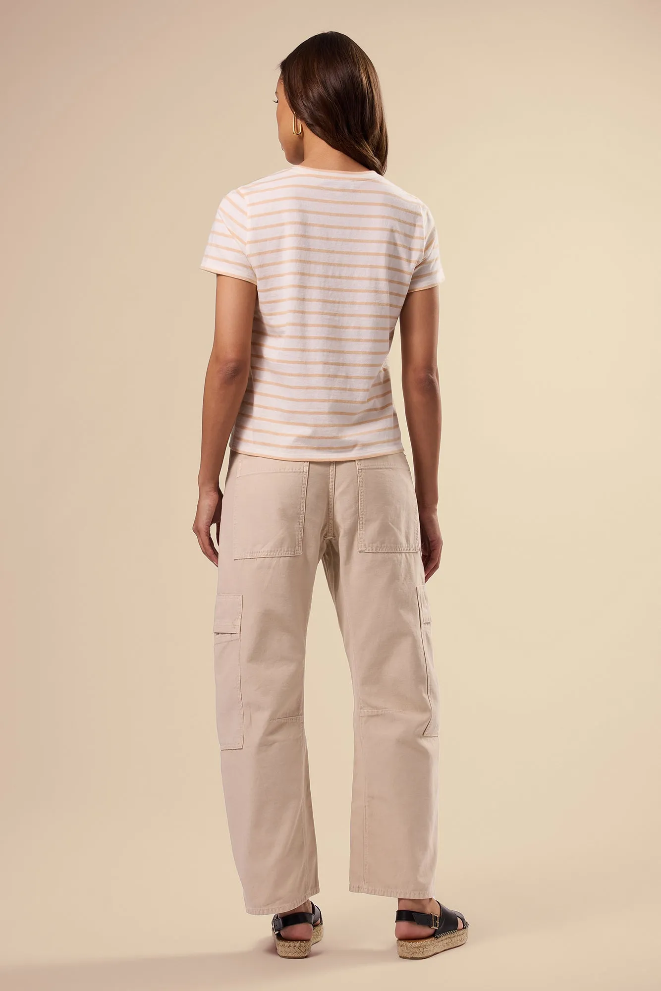 Berkeley Organic Cotton Tee - Ivory Biscotti Stripe sold by Amour Vert product image thumbnail 4