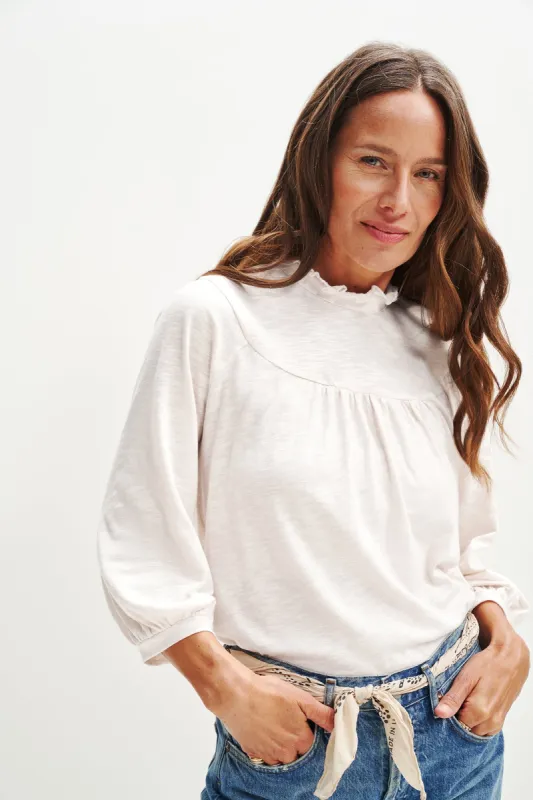 Aurelie Reverie Slub Top - White made by Amour Vert