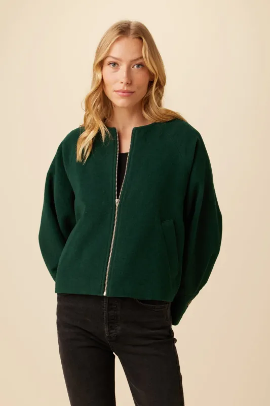 Rizzo Upcycled Wool Jacket - Fir sold by Amour Vert