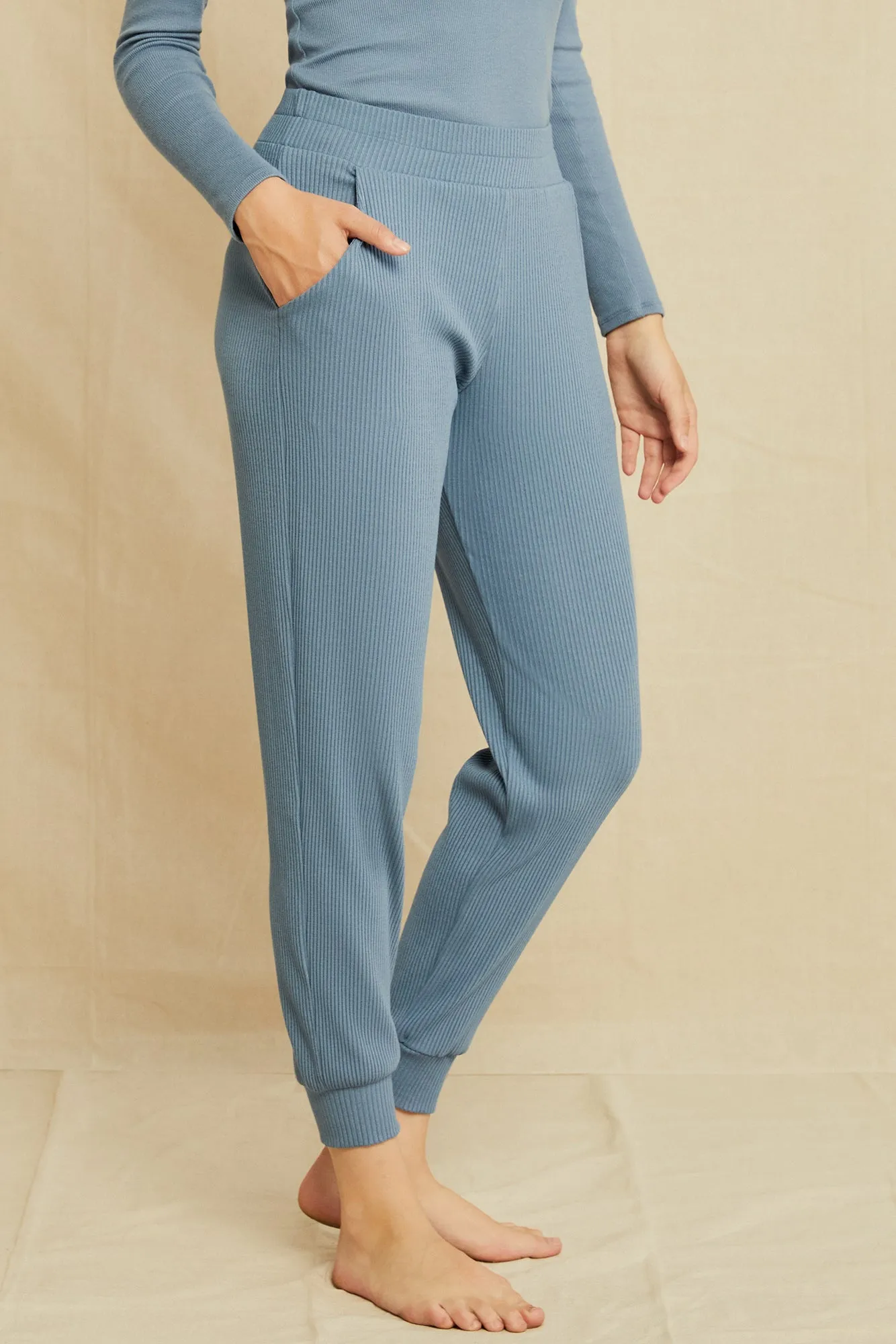 Skylar Paris Rib Joggers - Horizon sold by Amour Vert product image thumbnail 2