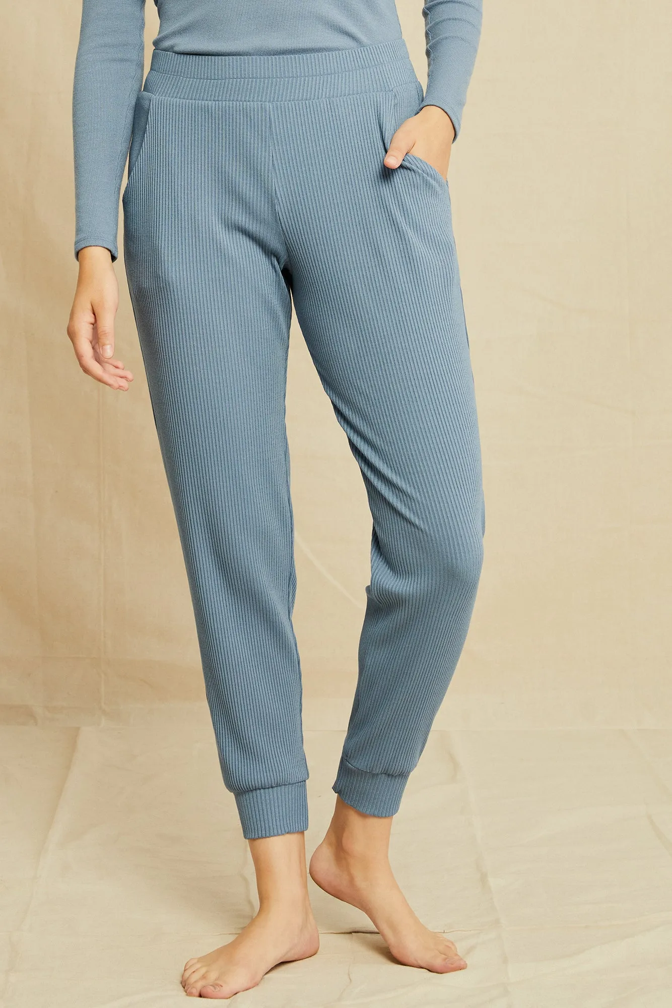 Skylar Paris Rib Joggers - Horizon sold by Amour Vert