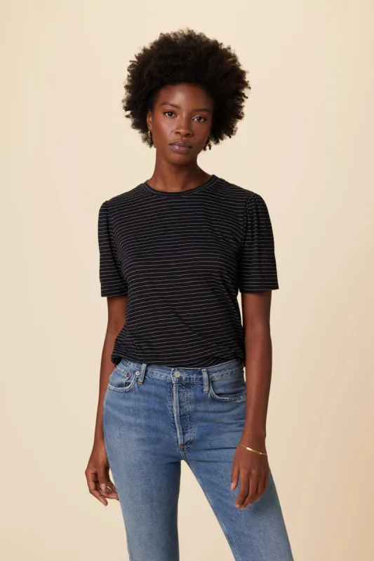 Odilia Reverie Slub Tee - Nissi Stripe Black sold by Amour Vert