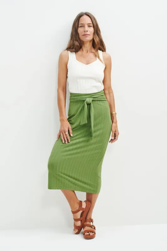 Delaney Ribbed Skirt - Pear sold by Amour Vert