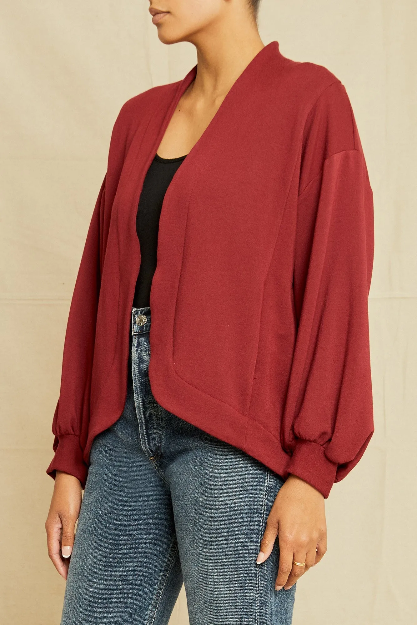 Anna Fleece Cardigan - Mulberry sold by Amour Vert product image thumbnail 2