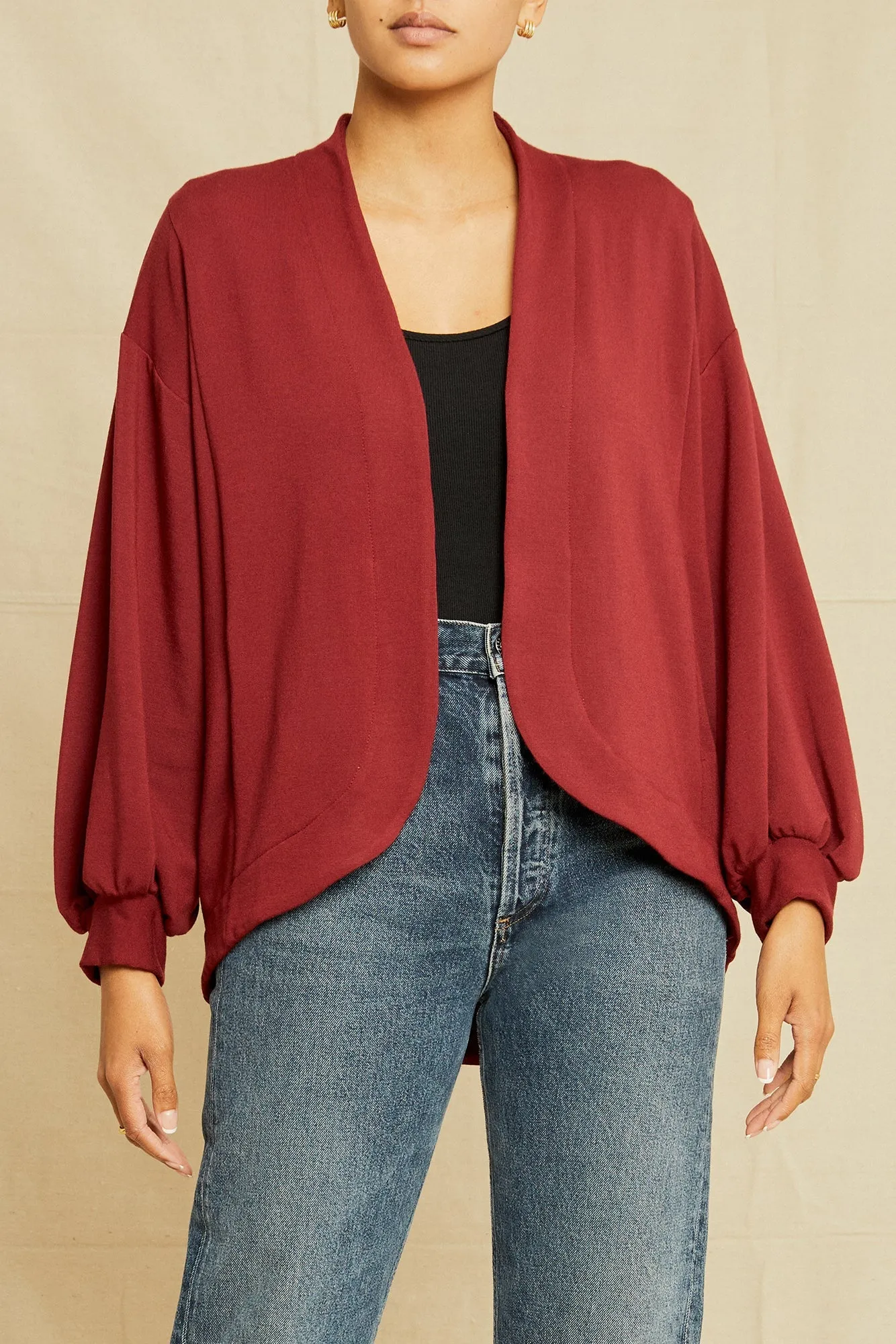 Anna Fleece Cardigan - Mulberry sold by Amour Vert